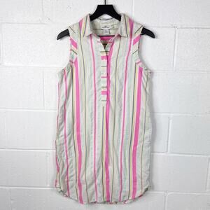Vineyard Vines Sleeveless Shirtdress Womens Size 6 Pastel Stripe‎ Preppy